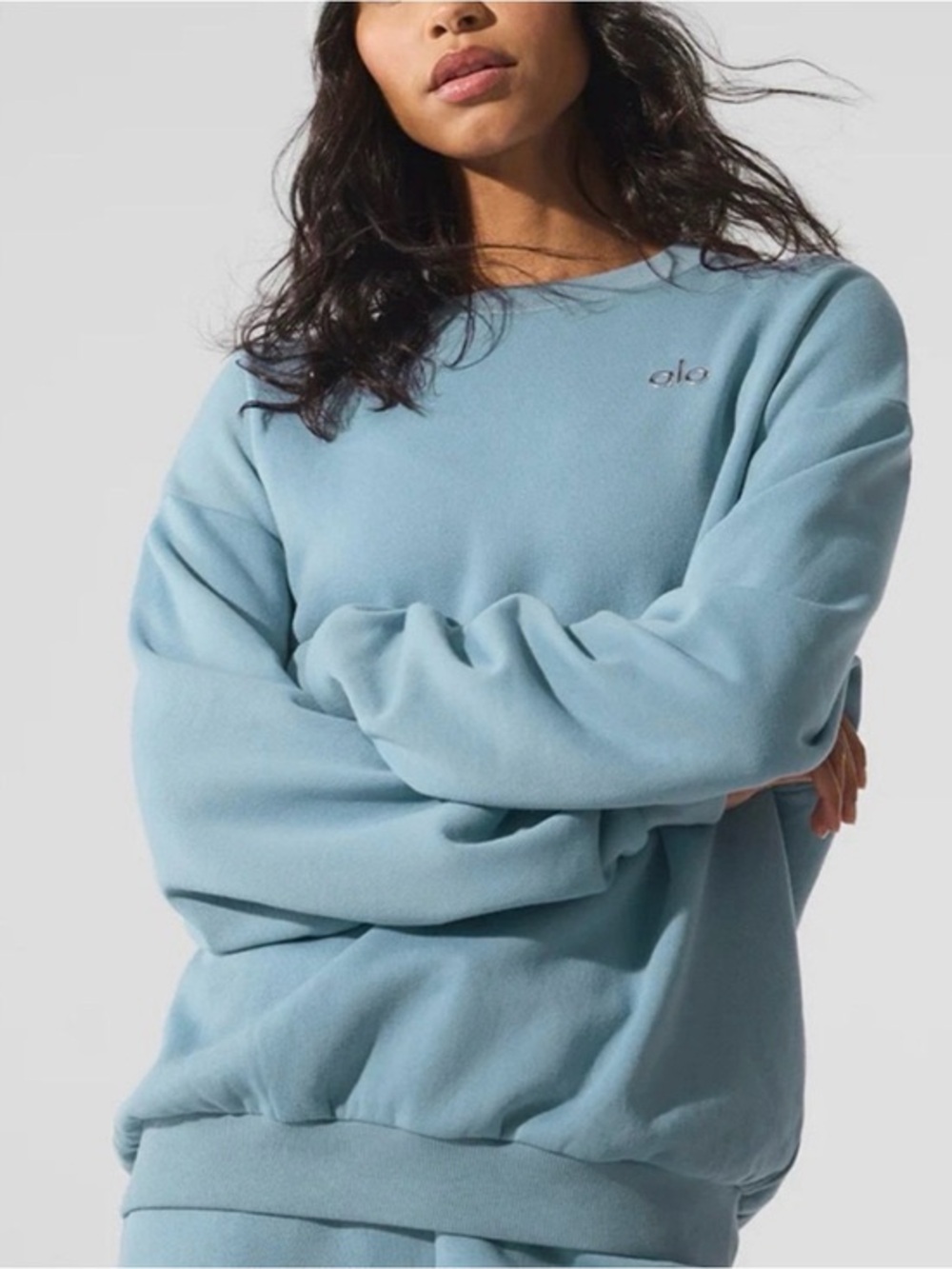 ALO Yoga Celestial Blue Crewneck Sweatshirt
